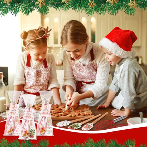 Christmas Baking Gift Set with Spatulas, Whisks, Greeting Cards & Bags