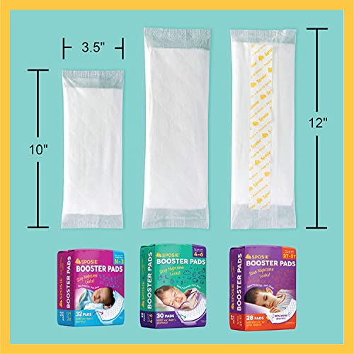 Select Kids Sposie Overnight Diaper Booster Pads 90 Ct Size 4-6, Leakproof, Hypoallergenic