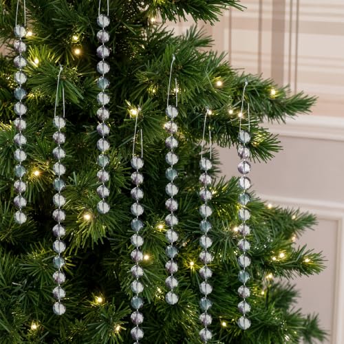 Crystal Icicle Christmas Ornaments - 100 Pack, 6 Inch Holiday Decor