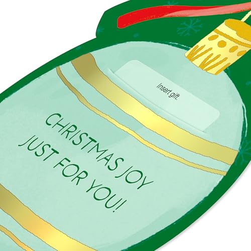 American Greetings Christmas Ornament Gift Card Holder with Envelope - You're Amazing Holiday Card, Festive Foil Accents, 4.625 x 6.75 Inches