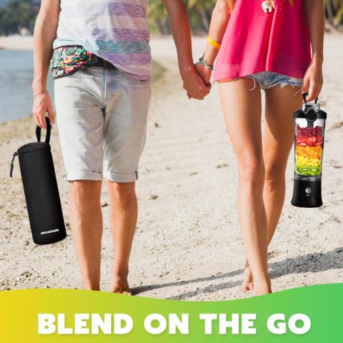 NexaEase Portable Blender 20oz Black with Insulated Sleeve for Smoothies & Shakes