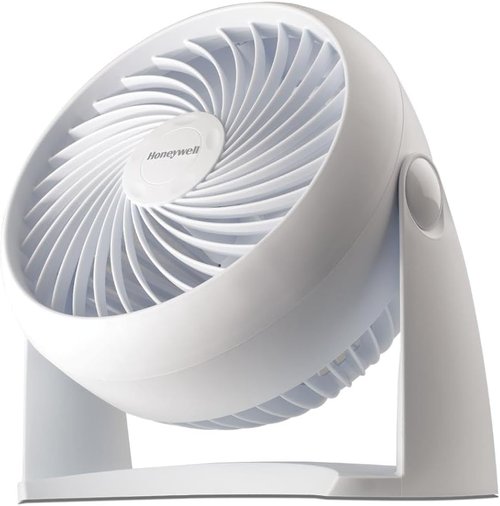 Honeywell TurboForce Air Circulator - Quiet Tabletop Fan with 3 Speeds & 90° Pivoting Head | White, HT-904