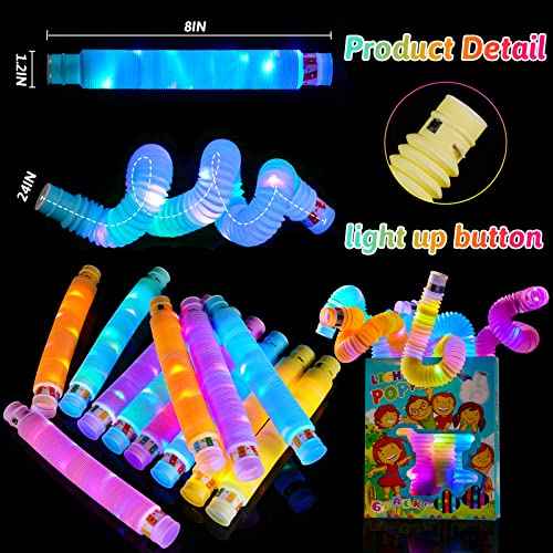 12 PCS Glow Sticks Pack, Glow in Dark Party Favor Supplies, Halloween Light Up Light up Bracelets Accessories for Toddlers, Neon Party Decorations for New Years Eve Birthday Camping