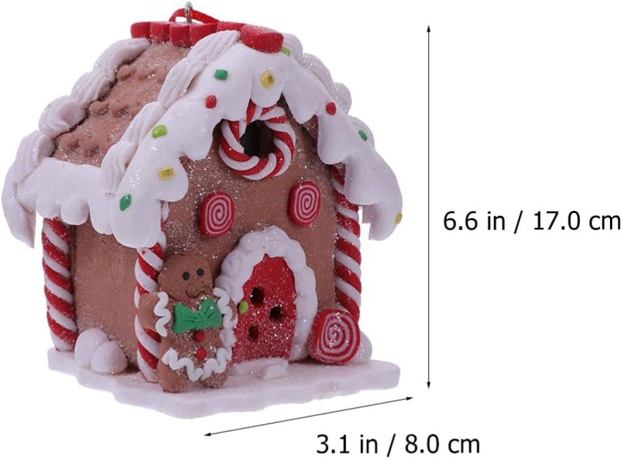 Toyvian Gingerbread House Ornaments - LED Christmas Village Decor with Santa & Snowman Figures | 3 Pcs