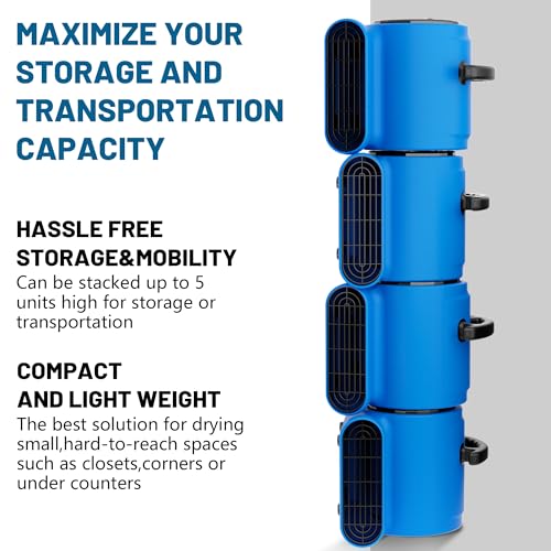 Blue Air Mover Blower Fan 1200 CFM 3-Speed Industrial Floor Dryer