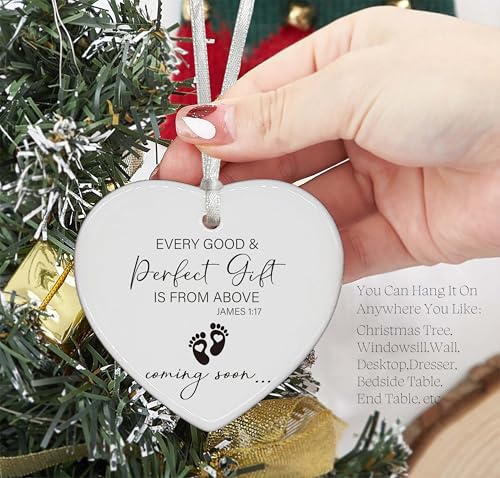 ZVMIS Heart Shaped Christmas Ornament Pregnancy Announcement Gift - 183-every good perfect gift