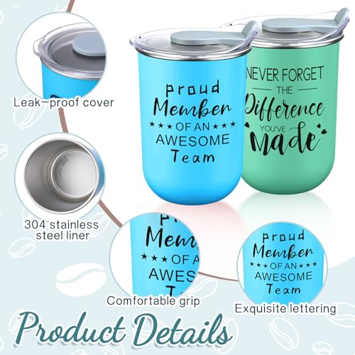Maxdot 15 Pcs Thank You Gift Mugs with Splash Proof Lids - Colorful 13oz Employee Appreciation Set (Proud Team / Vivid / 15)