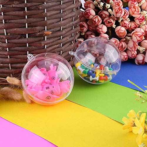 20 Pack Clear Plastic Fillable Ornament Ball,Sweetfamily DIY Christmas Decorations Tree Balls Baubles Craft Transparent Ball Gifts for Christmas,Wedding,Party,New Years Present,Home Decor,50mm