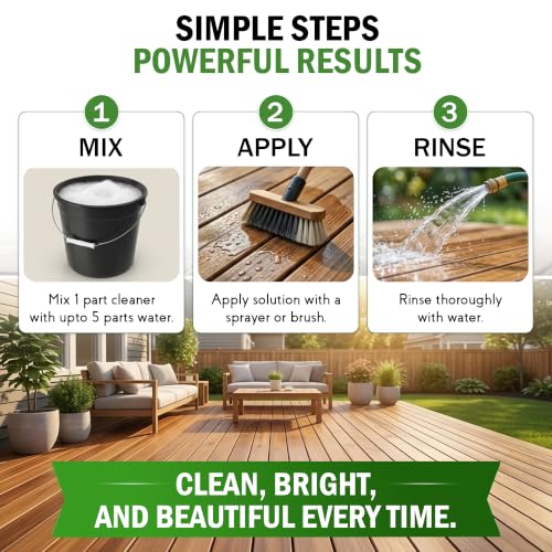 DeckMax Premium Deck Cleaner Kit - Eco-Friendly Mold & Stain Remover for Wood & Composite Decks