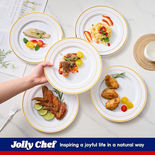 100PCS Plastic Plates 10 Inch Heavy Duty Disposable for Everyday Use