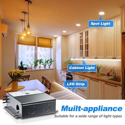 Inexaccessories 60W 24V Dimmable LED Driver with Built-in Junction Box for Lutron & Leviton Dimmer
