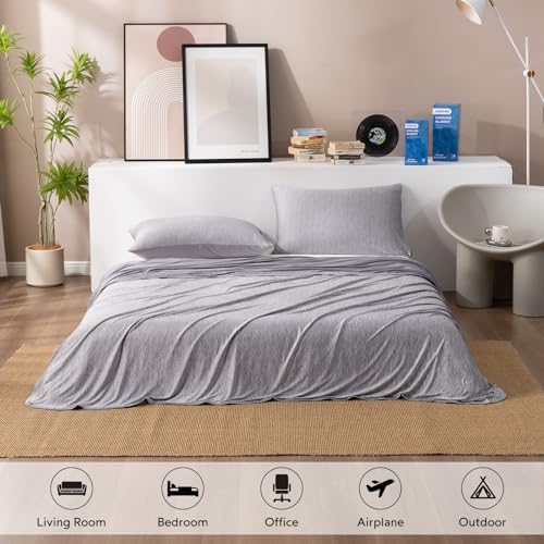Cooling Blanket Queen Size for Hot Sleepers - Reversible Grey Bed Cover 90x90