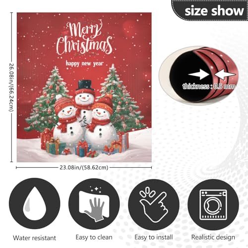 Three Snowmen Magnet Cover for Dishwasher 23x26in Multicolored SHJI