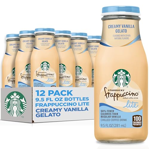 Starbucks Frappuccino Lite Creamy Vanilla Gelato Bottles - 9.5oz Pack of 12