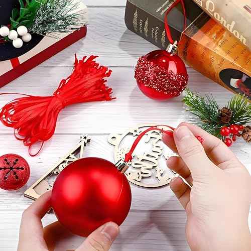 Velvet Hanging Ribbons Christmas Ribbons Hangers Retro Christmas Ornaments String Hanger Hand Tied Ornament Ribbon Loops for Christmas Tree Ornament Decorations (50, Brown)
