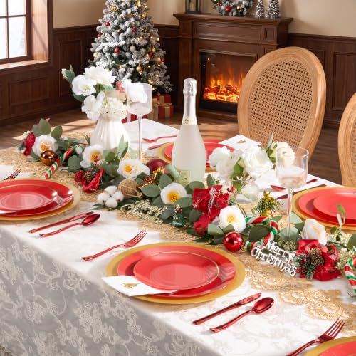 Bright Gold 50 Pack 12 Inch Plastic Charger Plates - Elegant Tableware