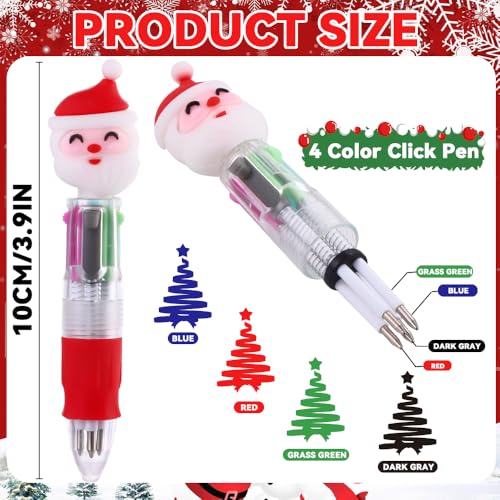 24PCS Christmas Multicolor Pens 4 Colors in 1 0.7mm Cute Gifts