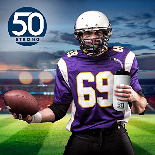 50 Strong 1L Sports Water Bottles - 18 Pack, BPA-Free, Durable Hydration