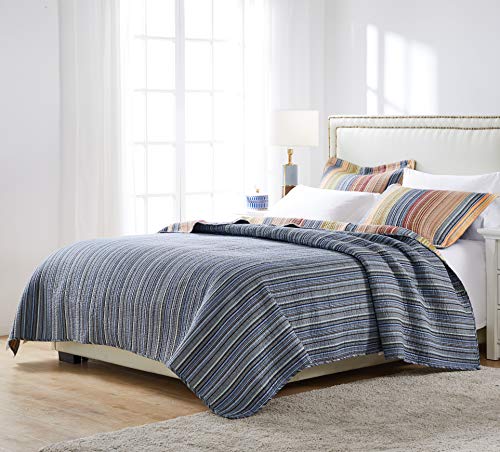 Katy Reversible Cotton Quilt Set for Full/Queen Bed - 3 Piece, Prewashed & Soft
