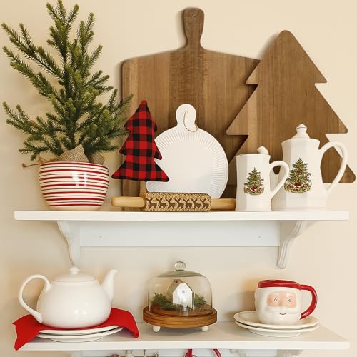 Vesici 2 Pcs Christmas Tree Cutting Board Acacia Wood – Tree & Square Charcuterie Set