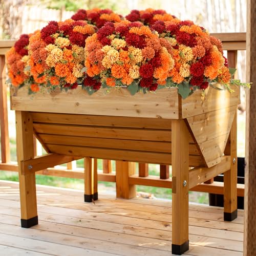Artificial Fall Flowers Chrysanthemum Ball - Burnt Orange 12 Pcs, Autumn Faux Mums