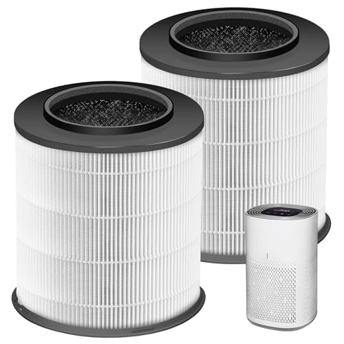 Pulluty 12030 HEPA Replacement Filter for Clorox Medium Room Air Purifier 11030 & 11031 - 2 Pack - 3-in-1 H13 True HEPA & Activated Carbon Filter
