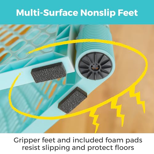 Toddleroo Baby Play Yard 6-Panel, 18.5 Sq Ft, 26 Inch Aqua Portable Safety Fence