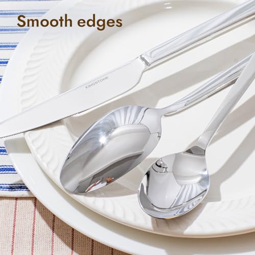 Silver Flatware Set for 12 - 60 Piece Stainless Steel Cutlery - Variation of THIS listing