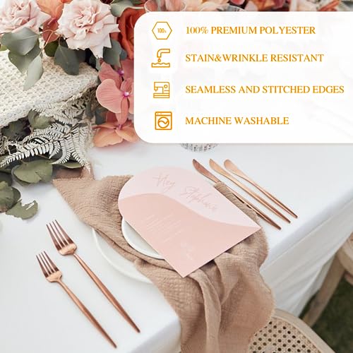 WIGENIUS 10 Pack White Table Cloth Rectangle 60X102 Inch Tablecloth