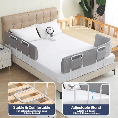 Bed Guard Rail for Toddlers 78.7 Inch Foam Padded Bedside Safety Rail - Flexible & Adjustable