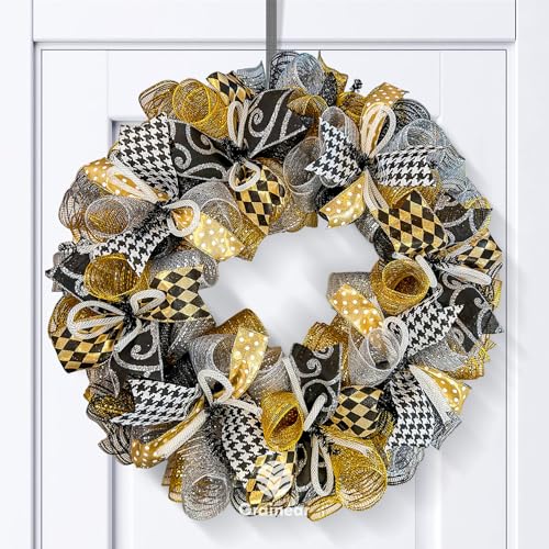 Gold Metallic Deco Mesh Ribbon 10