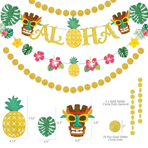 Hawaiian Luau Party Decorations Kit with Banner, Leis, Table Skirt & Accessories