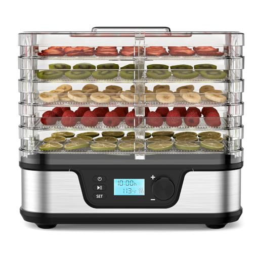 Electactic Stainless Steel Food Dehydrator with 5 Trays, 72H Timer & Adjustable Temperature