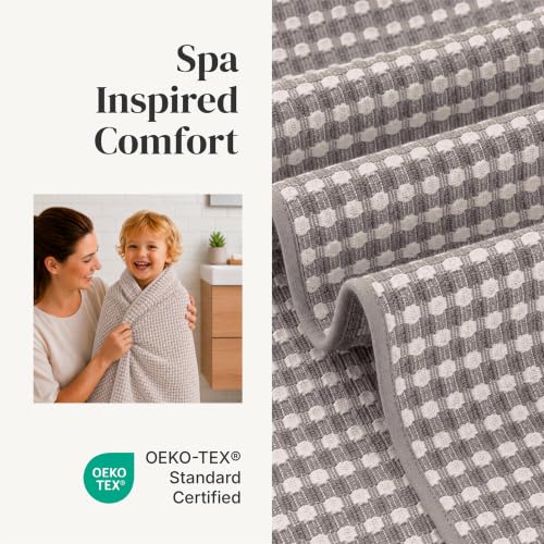 Modern Threads Classic Taupe Waffle 6-Piece Cotton Bath Towel Set with Hand Towels & Washcloths