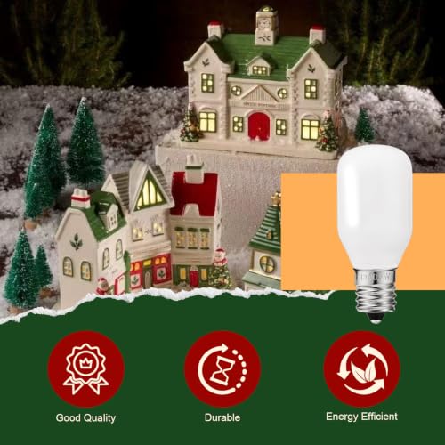 6-Pack T20 LED Bulbs E12 Candelabra Base for Christmas Village Miniatures