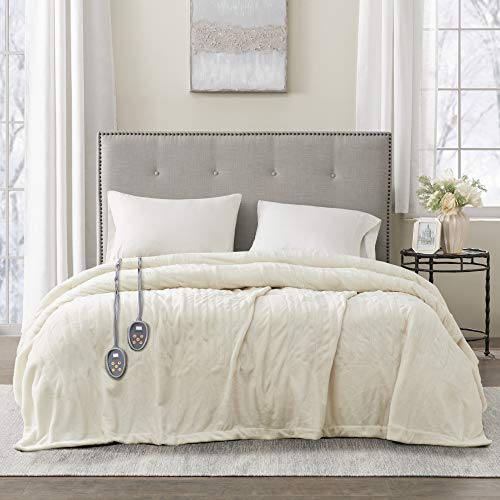 Queen Size Heated Blanket - Fast Heating Electric Blanket in Ivory with 20 Settings
