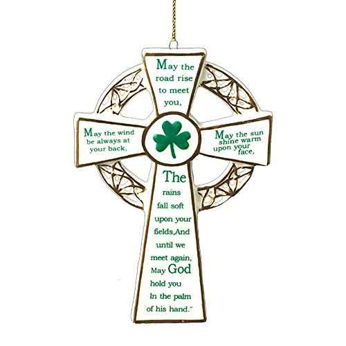 Kurt Adler 5.12-Inch Porcelain Irish Cross Ornament (YAMJ4102),Christmas