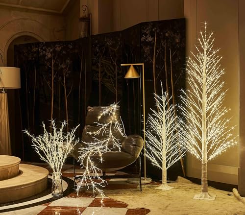 Birchlitland 6FT LED Alpine Trees with 810 Warm White Fairy Lights Indoor Outdoor Holiday Decoration