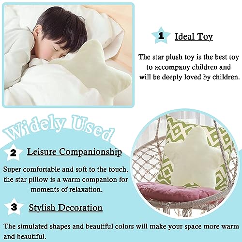 zhidiloveyou Star Pillow Plush White, Stuffed Star Shaped Pillow Cute Toy for Kids 15.7 inch