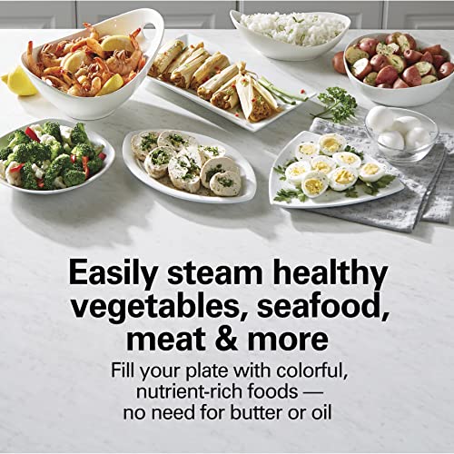 Hamilton Beach 8.25 Qt Black Stainless Steel Digital Food Steamer with 3-Tier Bowls