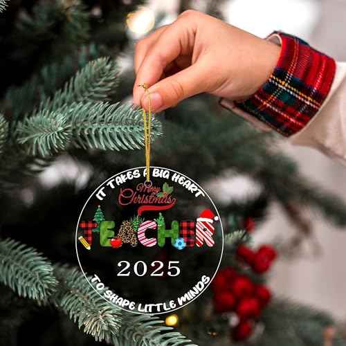 Teacher Stocking Stuffers for Women Ornament for Women Merry Christmas 2025 for Teacher Appreciation Week Gifts Christmas Tree Ornaments