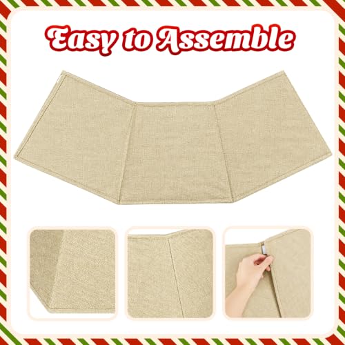 EverMerry Beige 26-Inch Foldable Christmas Tree Skirt for Artificial & Real Trees