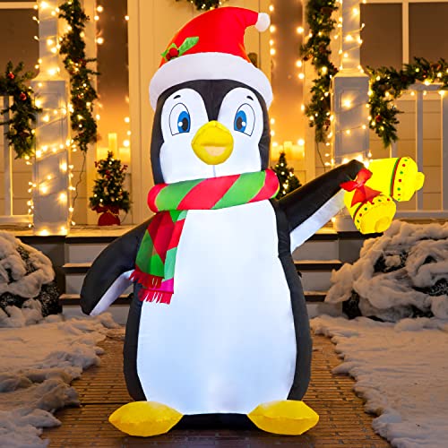 Joiedomi 5FT Inflatable Penguin Holiday Yard Decoration with Built-in LEDs