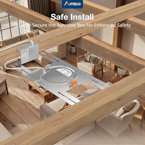 Amico 26 Inch New Construction Mounting Plate for Recessed LED Lights - Pack of 24