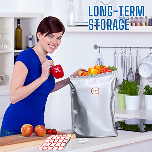 15 Pack 5 Gallon Mylar Food Storage Bags with Oxygen Absorbers - Heavy Duty, Reusable, Sealable