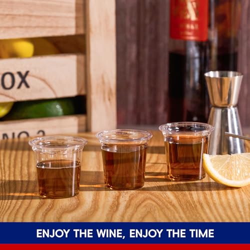 JOLLY CHEF 1000 Pack 1 oz Clear Disposable Plastic Shot Glasses - Party & Catering