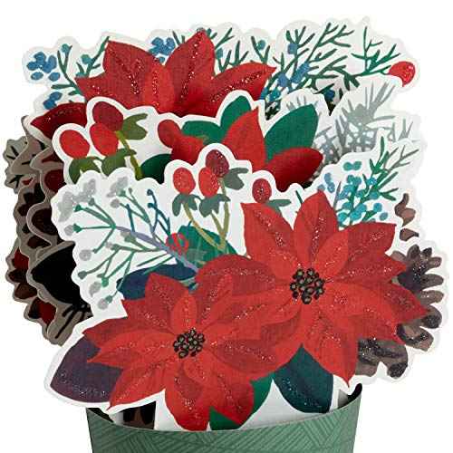 Hallmark Paper Wonder Displayable Pop Up Christmas Card (Poinsettia Bouquet)