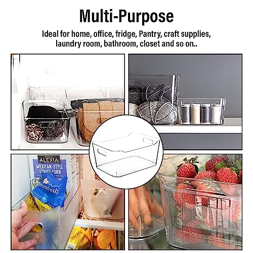 Large Clear Plastic Storage Bins - Kitchen Pantry Organizer Set - 4 Pack