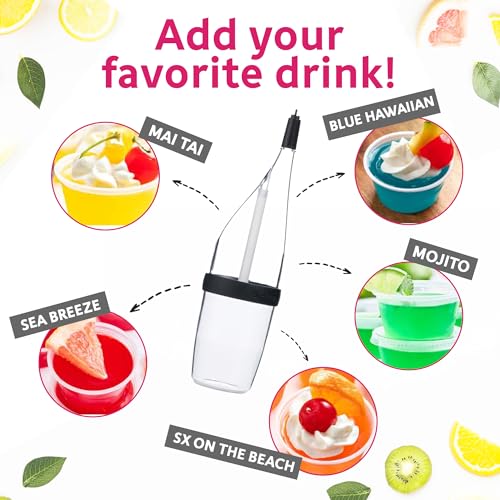 Jello Shot Maker with Spring Tip Dispenser - 20oz Capacity, No-Mess Batch Tool