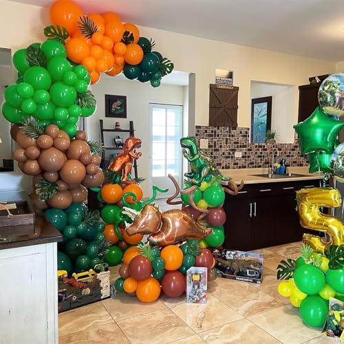 Green Balloons - 12 inch 100pcs Latex - Round Green Birthday Balloons with 2 Ribbons for Birthday, Dinosaur, Jungle, Christmas, Baby Shower Party Decorations